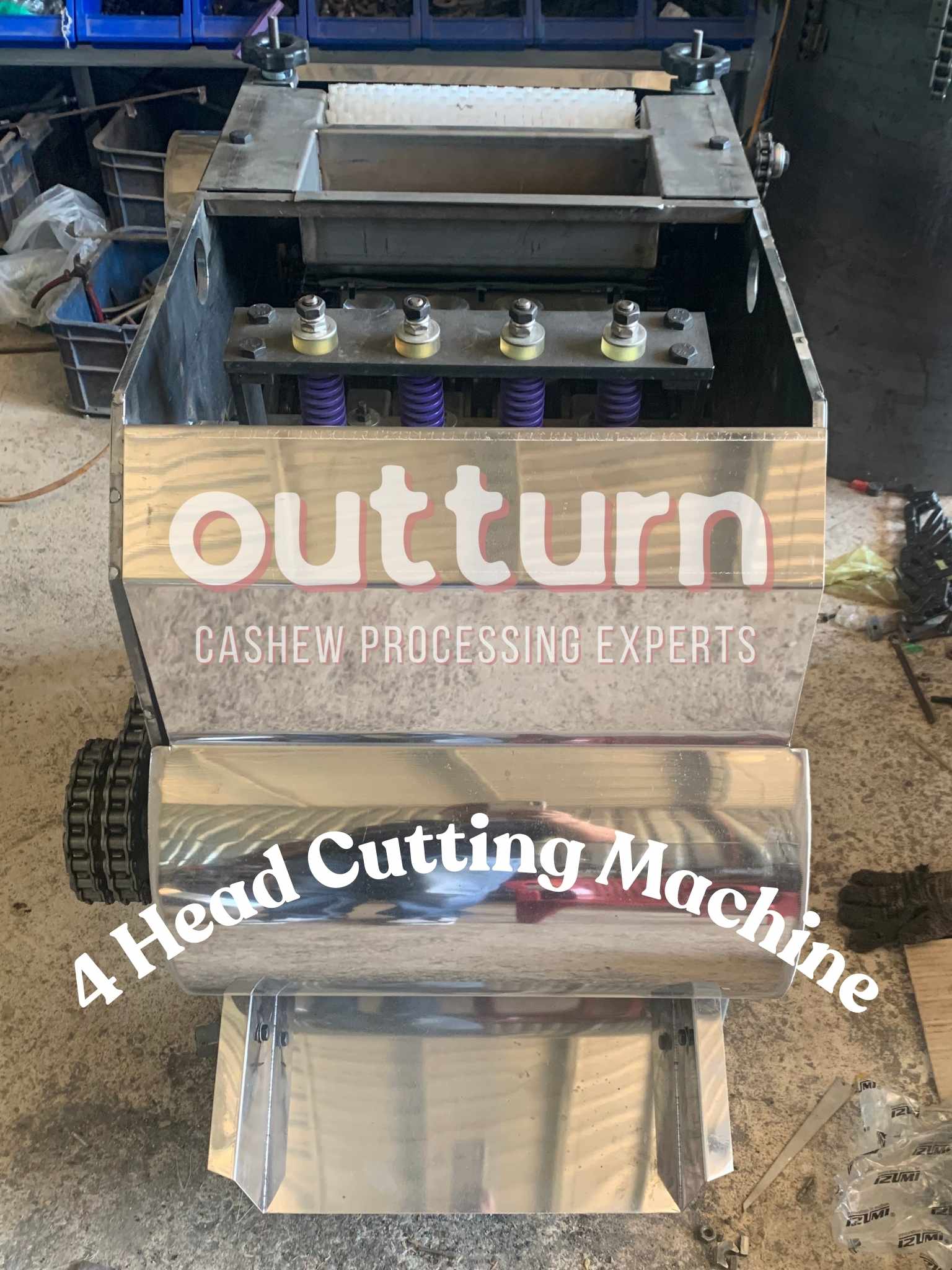 Máquina de cortar castanha de caju de 4 cabeçotes OUTTURN